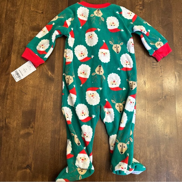 Carters‎ Baby Christmas Pajamas 6 Month Holiday Santa Reindeer Cute Cozy Warm - Picture 4 of 4